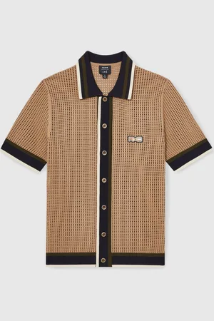 Reiss Crusoe Ché Crochet Tipped Shirt medium