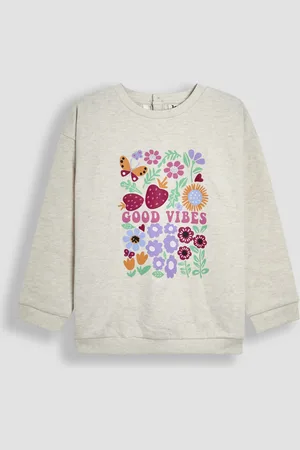 JoJo Maman Bébé Grey Good Vibes Graphic Sweatshirt 98104cm