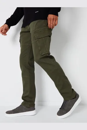 Threadbare Khaki Cotton Cargo Pocket Trousers With Stretch 34