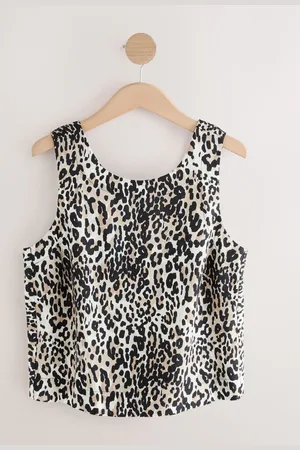 Next Grey Leopard Print Vest Top 14petite