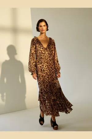 Monsoon Rowena Leopard Print Ruffle Dress AU 20