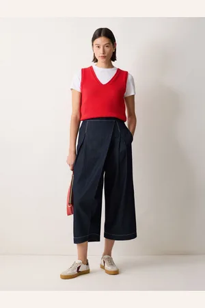 Jigsaw Blue Denim Wrap Front Trousers 6