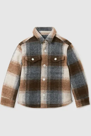 Reiss Marlon Brushed-Tweed Fleece-Lined Checked Overshirt 11