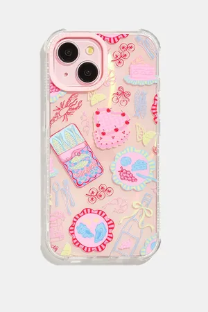 Skinnydip Pink/Cream iPhone 16 Plus Case Bow Stripe one