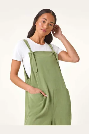 Roman Green Petite Strap Woven Playsuit AU 12