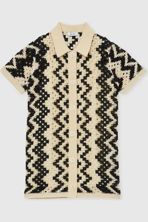 Reiss Natalie Cotton-Blend Patterned Crochet Dress 140146cm