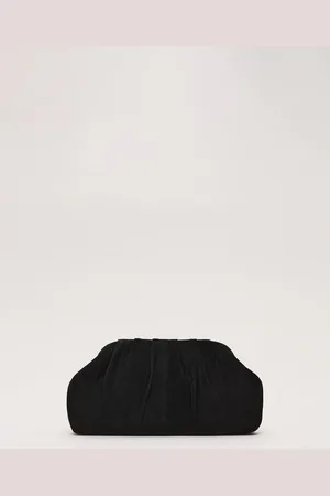 Phase Eight Black Suede Clutch Bag one