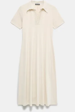 mint&berry Crochet Collar Midi Dress small
