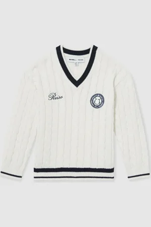 Smiley Reiss Off White 13-14 yrs World Reiss Cable-Knit Jumper Unisex Fit 158164cm