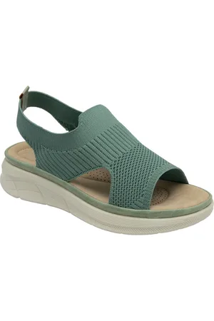 Dunlop Green Elasticated Wedge Sandals eu37uk4