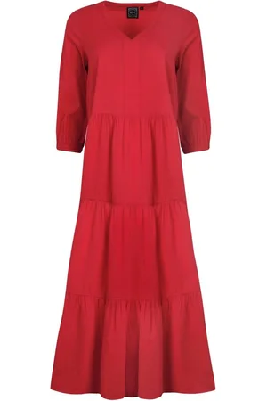 Weird Fish Margo Seersucker Tiered Midi Dress 8