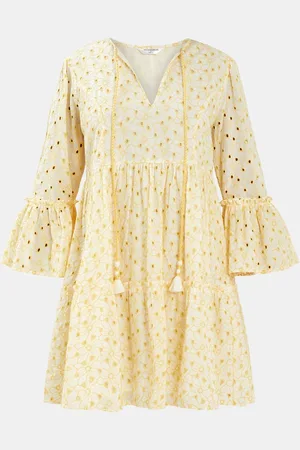Accessorize Broderie Flute-Sleeve Mini Dress small