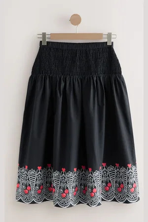 Cath Kidston Shirred Midi 100% Cotton Skirt 14