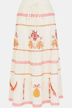 Accessorize Mirror & Palm Embroidered Skirt medium