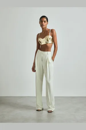 Reiss Gold Viola Metallic Bustier Top AU 8