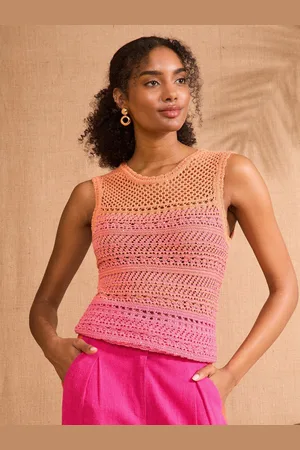 Love & Roses Orange Sequin Ombre Vest 18