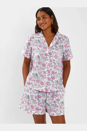 Accessorize Pink Jasmine Floral Print 100% Cotton Pyjama Set M