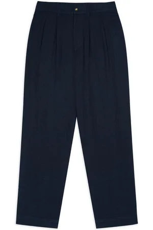 Chelsea Peers Blue Linen-Blend Relaxed Trousers large