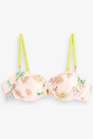 Never Fully Dressed Ecru Non Padded Underwired Element Triangle Bikini Top