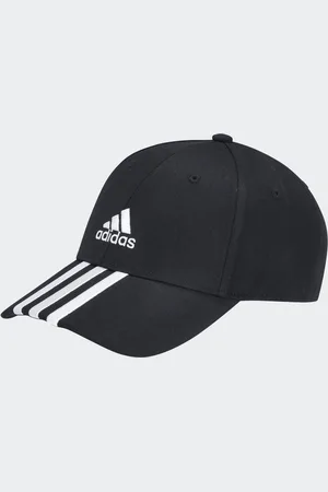 adidas Black Baseball 100% Cotton 3-Stripe Cap one