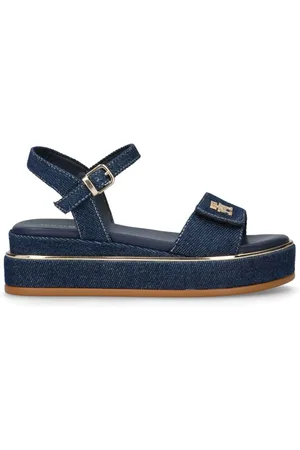 Tommy Hilfiger Blue Denim Platform Sandals uk25eu35