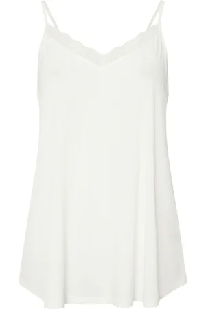 Evans Ivory Lace Trim Vest 18