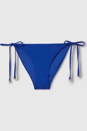 Reiss Cobalt Blue Millie Mid Rise Bikini Bottoms AU 14