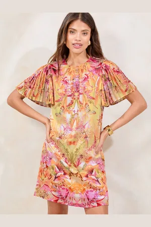 Lipsy London Floral Pleated Mini Shift Dress 6