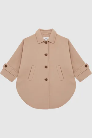 Reiss Camel Carmen Senior Wool Cape 146152cm