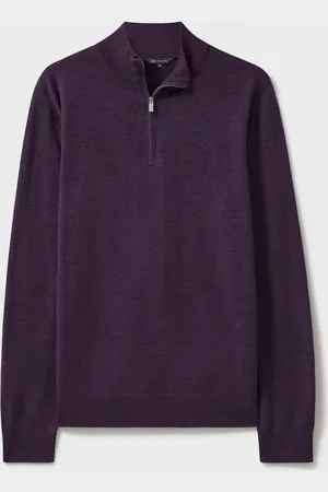 J.Crew Company Purple Merino Quarter Zip Knit Jumper XL