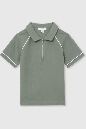 Reiss Lolland Cotton Textured Half-Zip Polo Shirt 146152cm