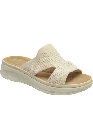 Dunlop Cream Elasticated Mules Wedge Sandals eu37uk4