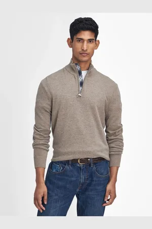 Barbour Cream Marlow Quarter Zip Jumper XL