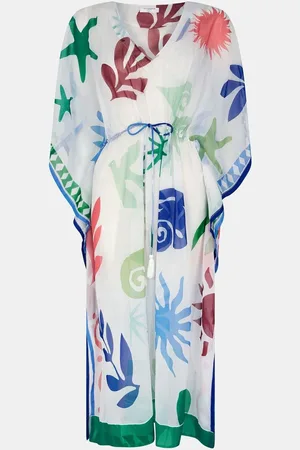 Accessorize White Summer Print Coverups small