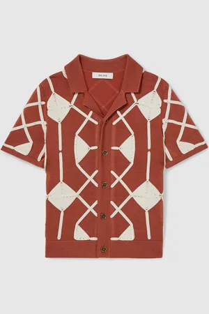 Reiss Terrazzo Geometric Embroidery Knit Shirt 140146cm