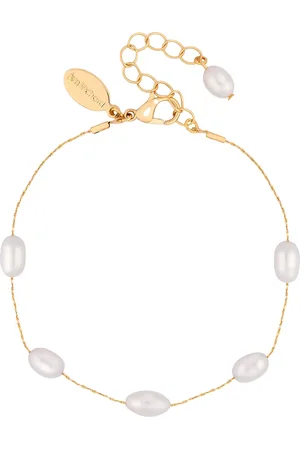 Jon Richard Gold Tone Fine Chain And Freshwater Pearl Bracelet One