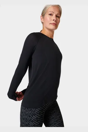 Sweaty Betty Black Athlete Seamless Featherweight Long Sleeve Top