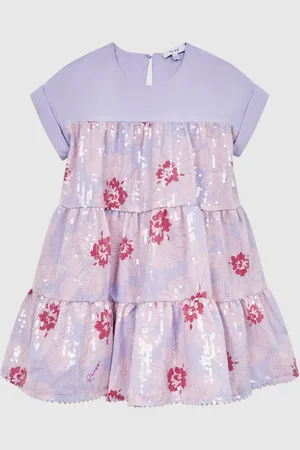 Reiss Lucie Sequin Print Tiered Dress 122128cm