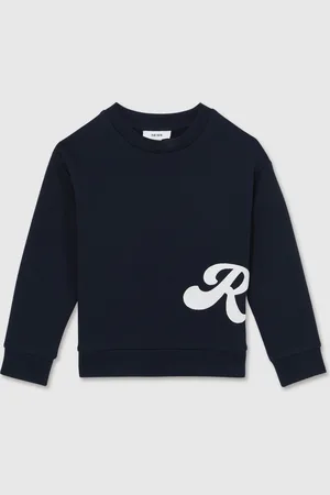 Reiss Navy Grover 9-13 yrs Cotton-Blend Logo Script Sweatshirt 11
