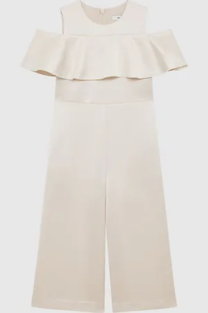 Reiss Ivory Henny 4-9 yrs Off-The-Shoulder Jumpsuit 104110cm