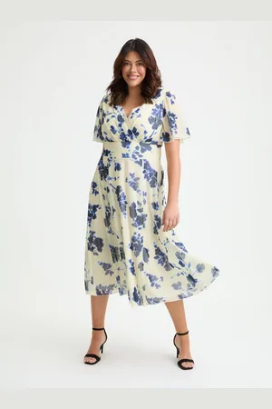 Scarlett & Jo Victoria Angel Sleeve Mesh Long Midi Dress 16