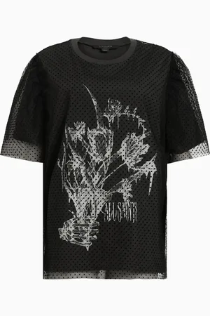 AllSaints AllSaints Black Tommi Fondre 100% Cotton T-Shirt L