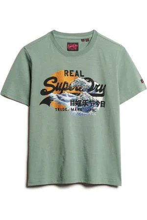 Superdry Laurel Khaki 100% Cotton Tokyo VL Graphic Relaxed T-Shirt AU 12