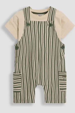 JoJo Maman Bébé Khaki Dungarees & T-Shirt 2-Piece Set 6
