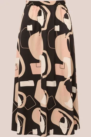 Adrianna Papell Printed Maxi A-Line Skirt S