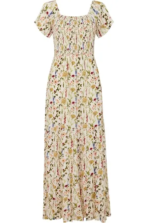 Joe Browns Petite Puff Sleeve Floral Print Midaxi Dress AU 16 Petite