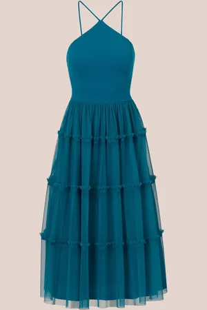 Adrianna Papell Adrianna by Knit And Mesh Halter Dress AU 8