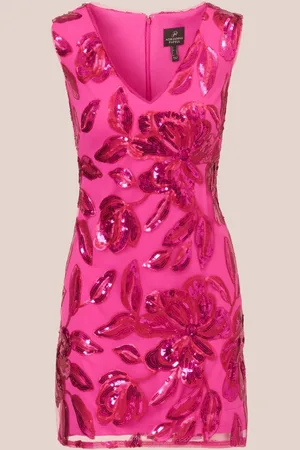 Adrianna Papell Floral Sequin Short Dress AU 18