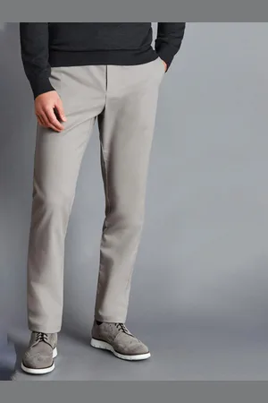 Charles Tyrwhitt Grey Slim Fit Ultimate Non-Iron Chino Trousers W32 L32