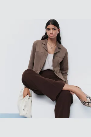 Next Brown Faux Suede 3 Button Blazer AU 12